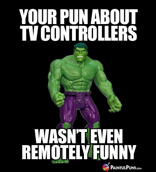 Your pun about TV controllers wasn't even remotely funny.