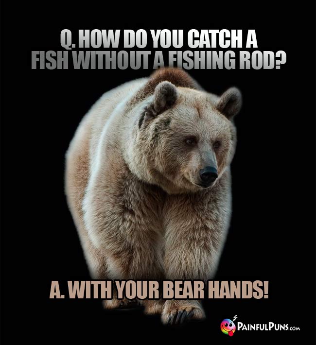 Q. How do you catch a fish without a fishing rod? a. with your bear hands!