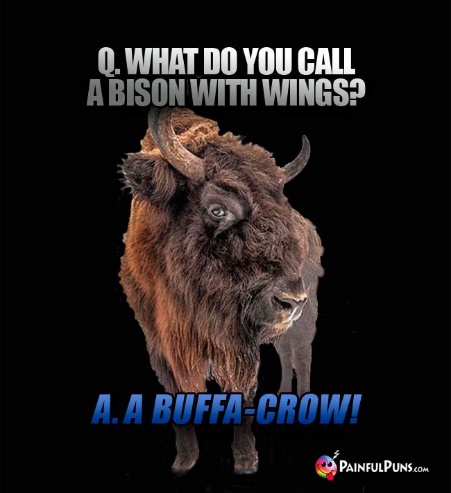 Q. What do you call a bison with wings? a. A buffa-grow!