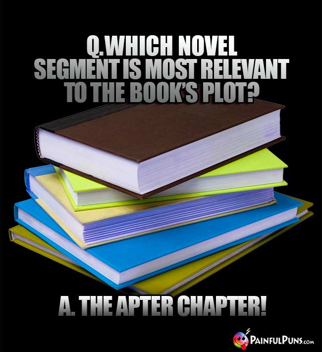 Q. Which novel segment is most relevant to the book's plot? A. The apter chapter!
