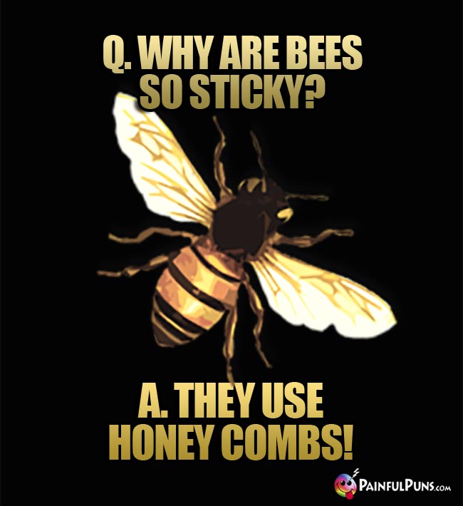 Q. Why are bees so sticky? A. They use honey combss!