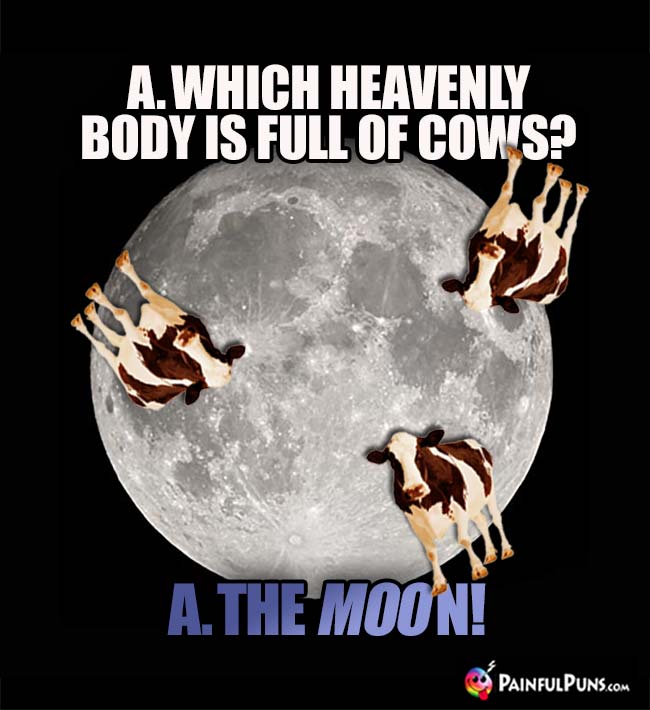Which heavenly body is full of cows? A. the moo-n!