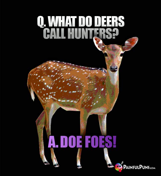 Q. What do deers call hunters? A. Doe foes!