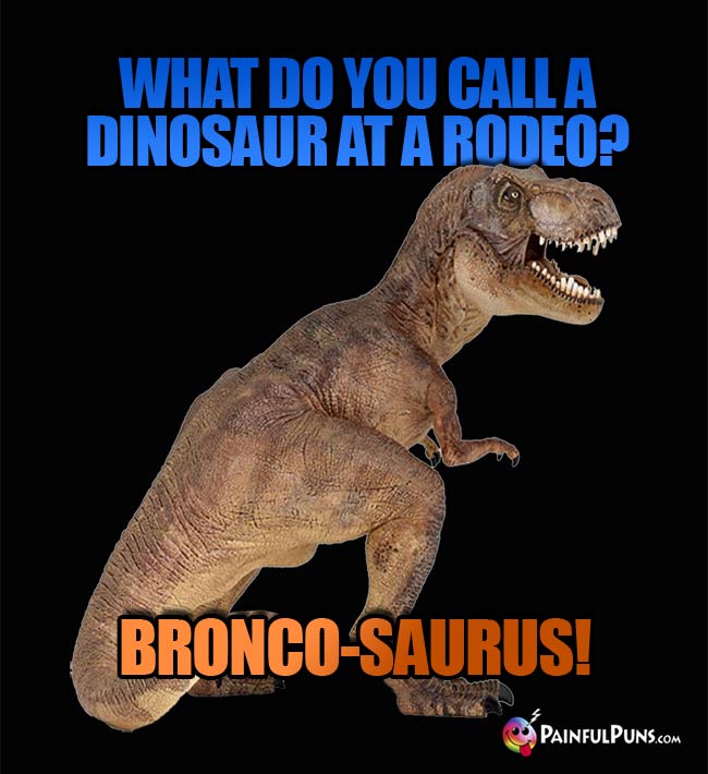 Q. What do you call a dinosaur at a rodeo? A. Bronco-Saurus!