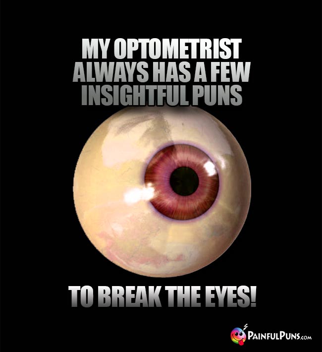 My optometrist always has a few insightful puns to break the eyes!