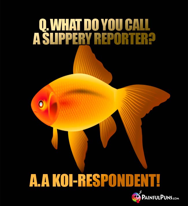 Q. What do you call a slippery reporter? A. A koi-respondent!