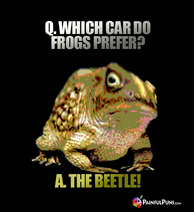 Q. Which car do frogs prefer? A. The Beetle!