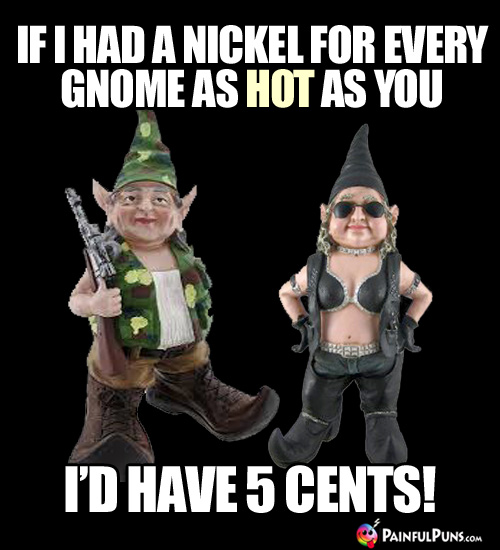 If I had a nickel for every gnome as hot as you, I'd have 5 cents!
