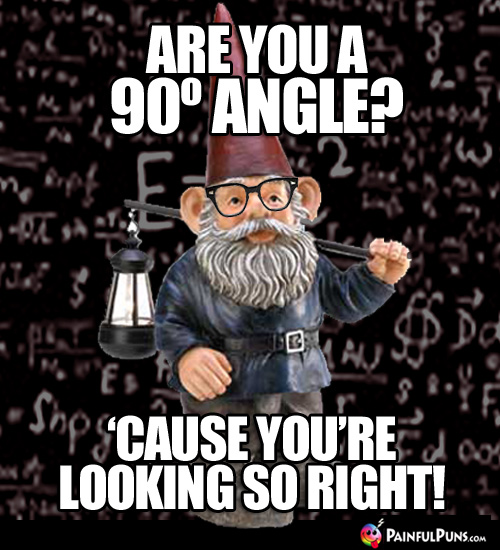 Are you a 90º angle? 'Cause you're looking so right!