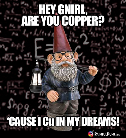 Hey Gnirl, are you copper? 'Cause I CU in my dreams!