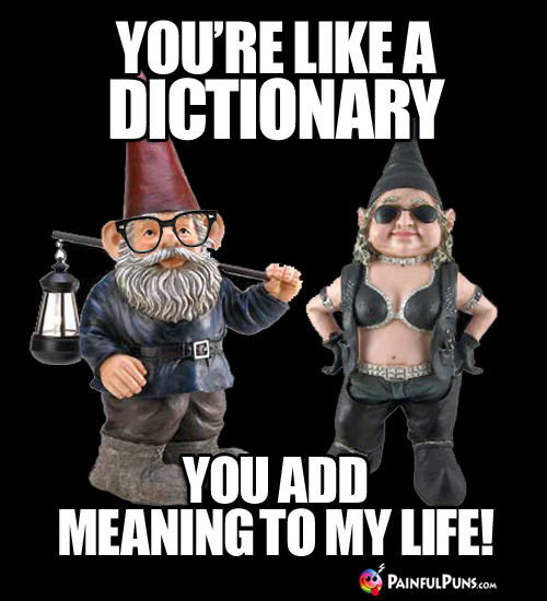 You're like a dictionary. You add meaning to my life!