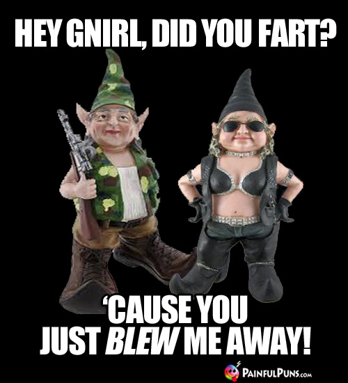 Hey Gnirl, did you fart? 'Cause you just blew me away!