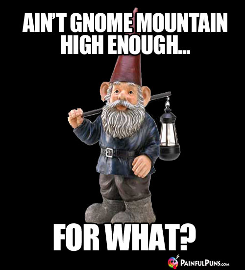 Ain't Gnome Mountain High Enough... For What?