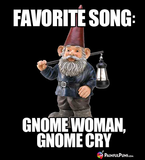 Favorite Song: Gnome Woman, Gnome Cry
