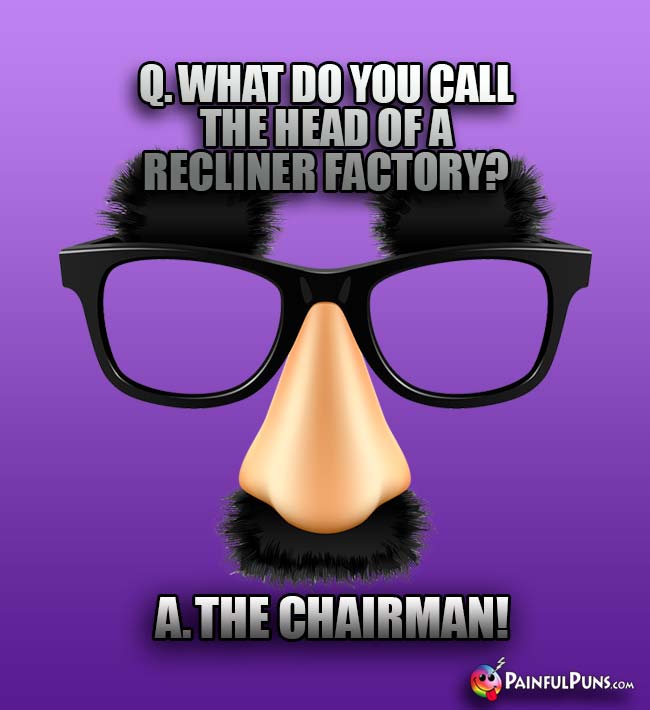 Q. What do you call the head of a recliner factory? A. The chairman!