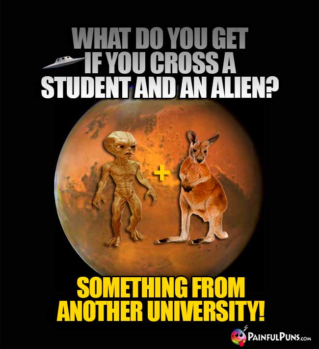 What do you get if you cross a student and an alien? Somethig from another university!