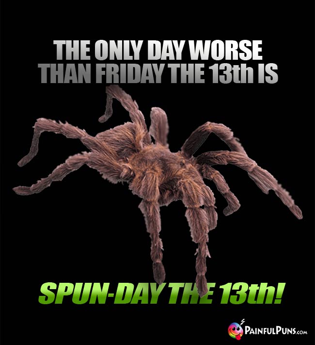 Tarantula says: The only day worse than Friday the 13th is Spun-Day the 13th!