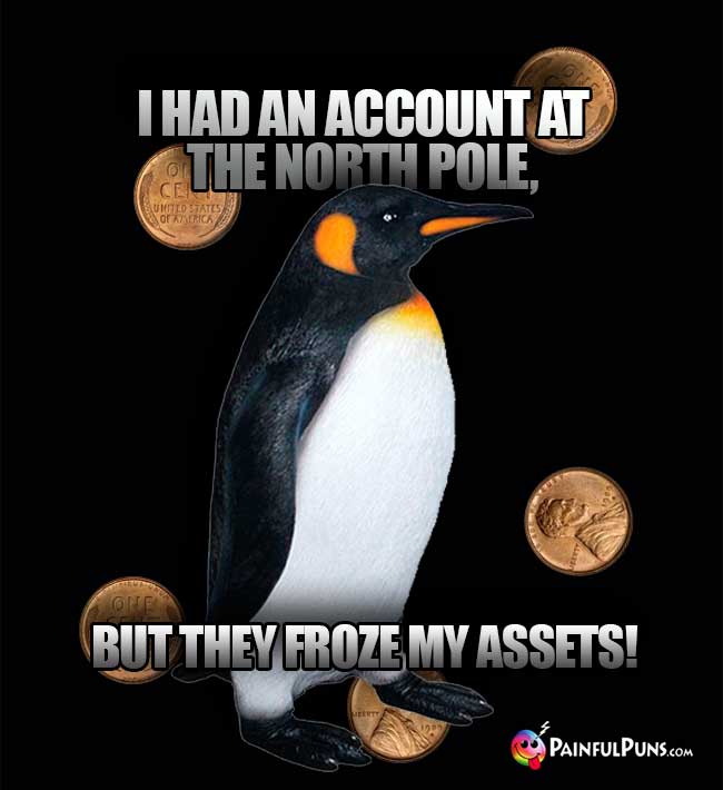 Penguin Says: I had an account at the North Pole, but they froze my assets!