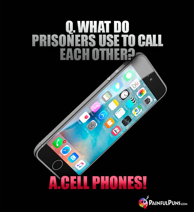 Q. What do prisoners use to call each other? A. Cell Phones!