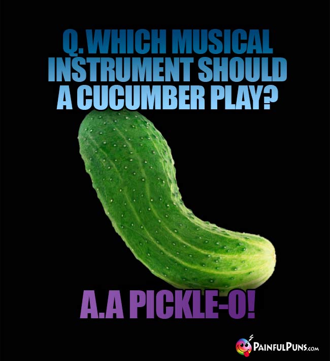 Q. Which musical instrument should a cucumber play? A. A Pickle-O!