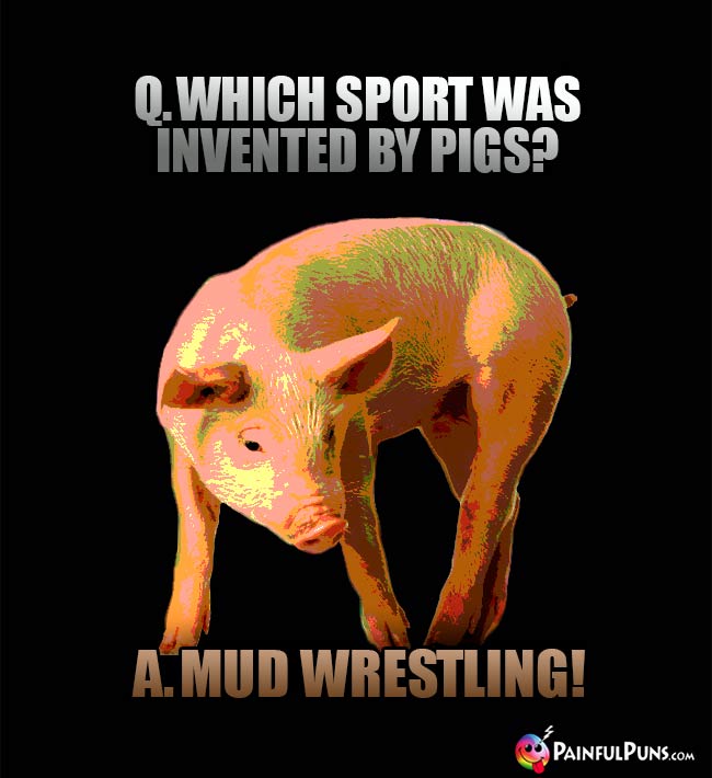Q. Which sport was invented by pigs? A. Mud Wrestling!