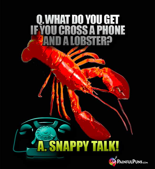 Q. What do you get if you cross a phone and a lobster? A. Snappy talk!