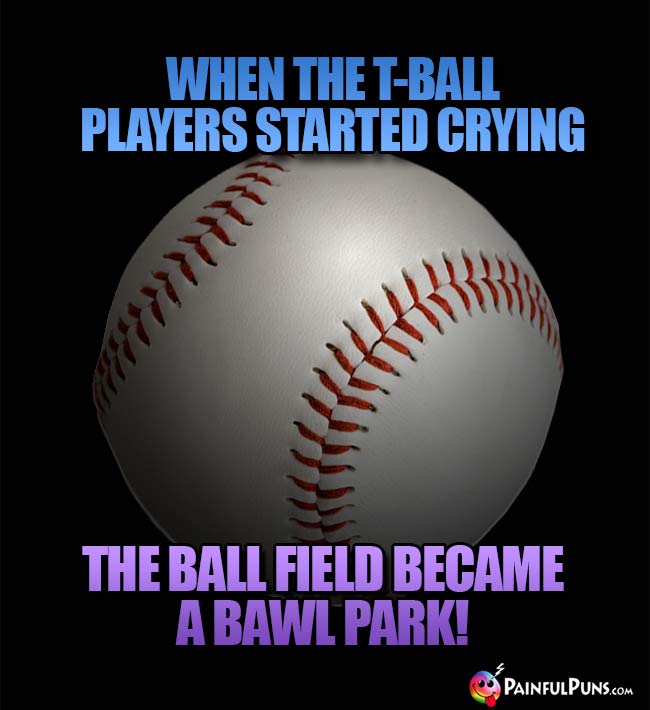 When the T-ball players started crying, the ball field became a bawl park!