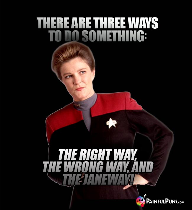 There are three ways to do something: The right way, the wrong way, and the Janeway!