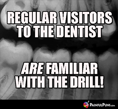 Regular visitors to the dentist ARE familiar with the drill!