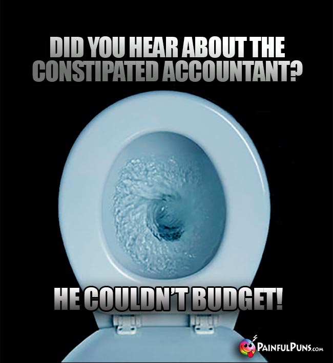 Did you hear about the constipated accountant? He couldn't budget!