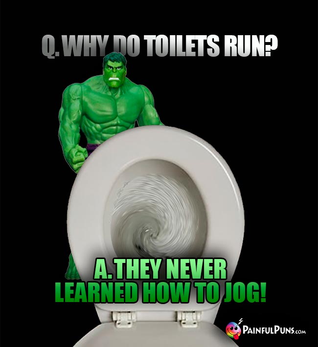 Q. Why do toilets run? A. They never learned how to job!