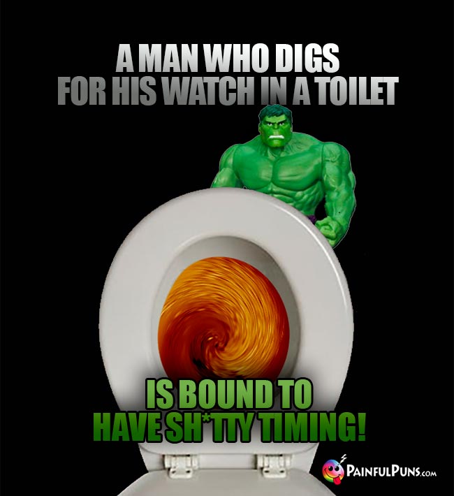 A man who digs for his watch in a toilet is bound to have sh*tty timing!