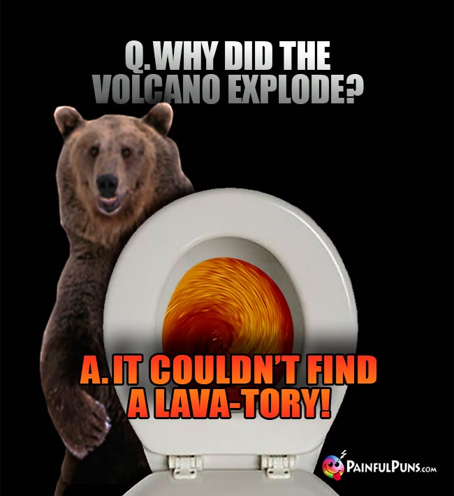 Q. Why did the volcano explode? A. It couldn't find a lava-tory!