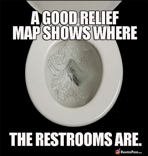 Toilet Meme: A good relief map shows where the restrooms are.