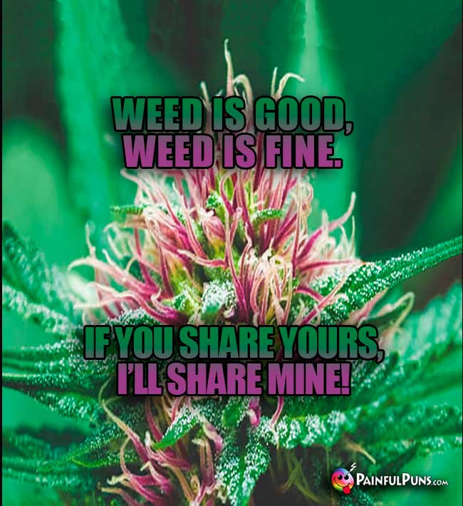 Pot Poetry: Weed is good, weed is fine. If you share yours, I'll share mine!