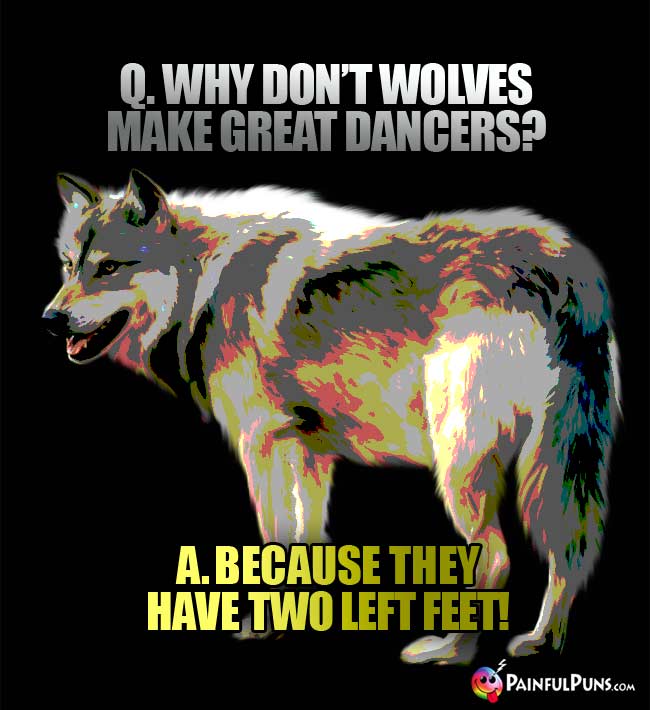 Q.. Why don't wolves make great dancers? A. Because they have two left feet!