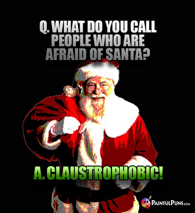 Q. What do you call people who are afraid of Santa? A. Claustrophobic!