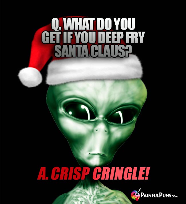 Q. What do you get if you deep fry Santa Claus? A. Crisp Cringle!