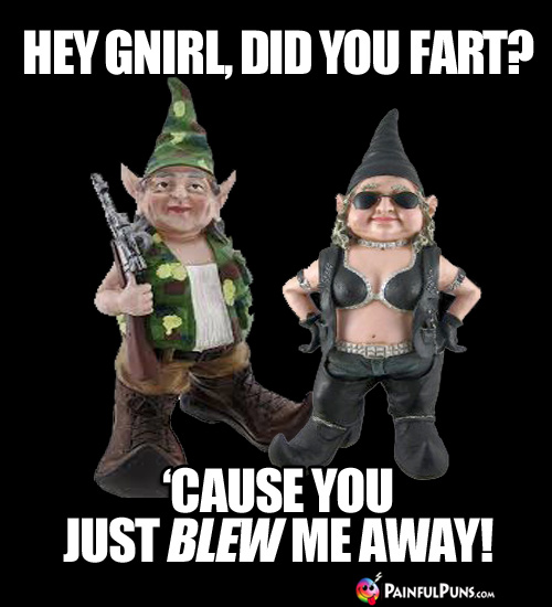 Stinky Pun: Hey, did you fart? 'Cause you just BLEW me away!
